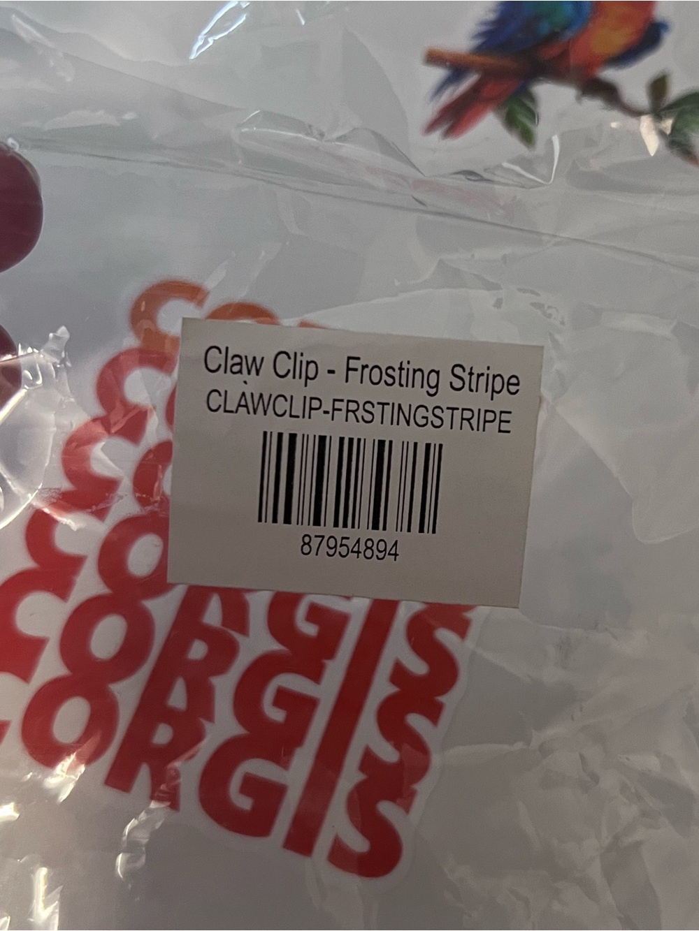 #703 NWT PARKE Frosting Stripe Claw Clip Sold Out Cellulose Acetate w/ Pouch - Picture 4 of 5